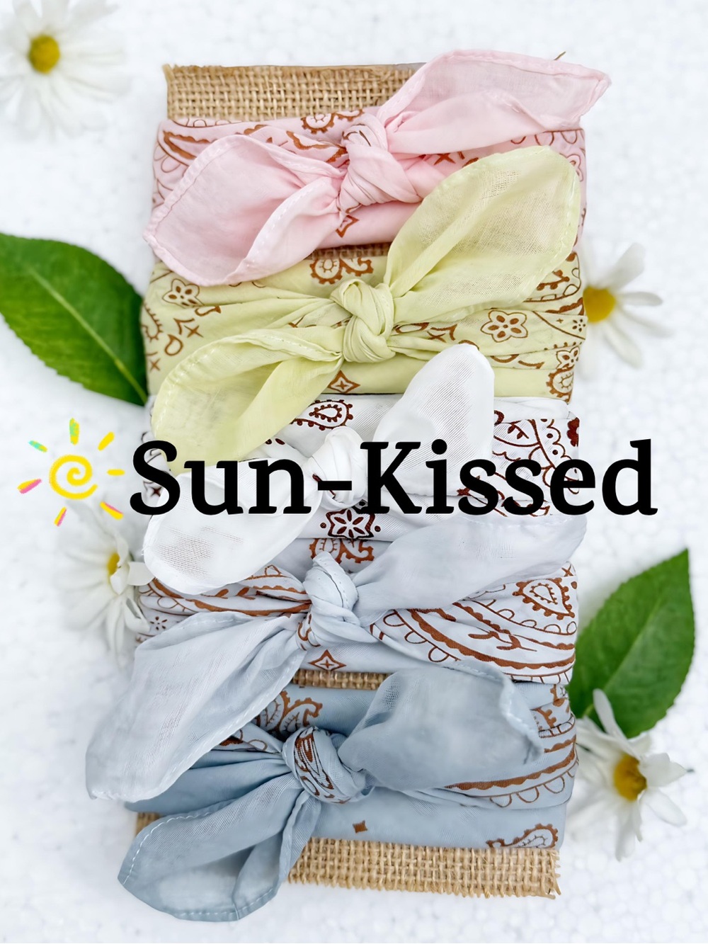 Bandana Bandanas Set ⭐️NWT "Sun-Kissed" Scarf Hair Tie Summer  (SET OF 5)